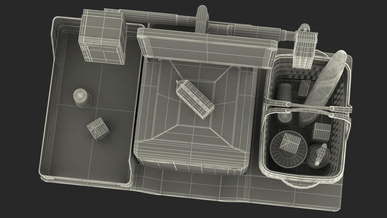 Self Checkout System StrongPoint with Basket And Goods 3D model