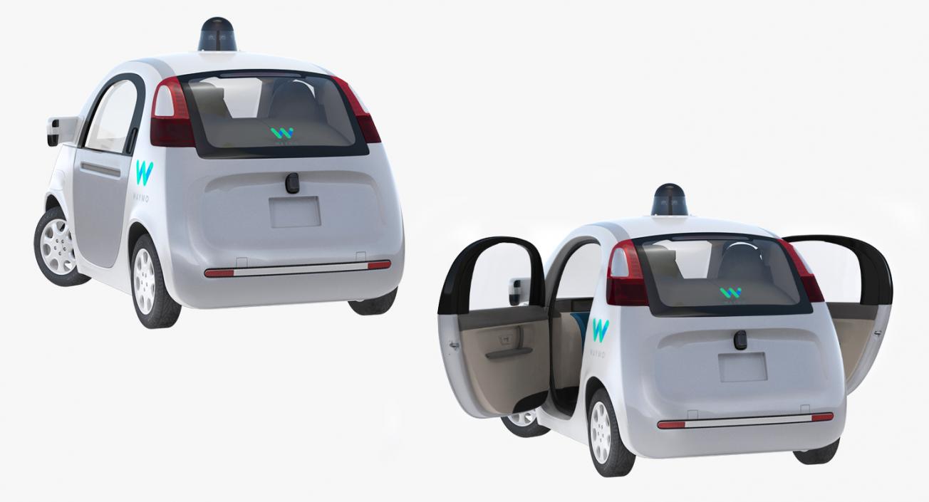 3D Rigged Waymo Self Driving Cars Collection