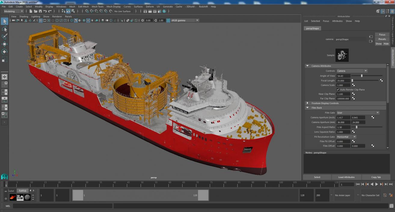 Cable Laying Vessel 3D model