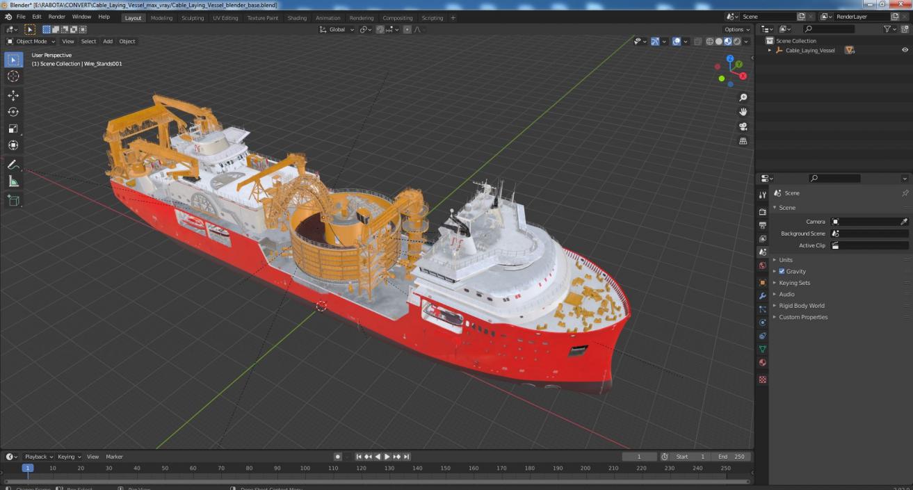 Cable Laying Vessel 3D model