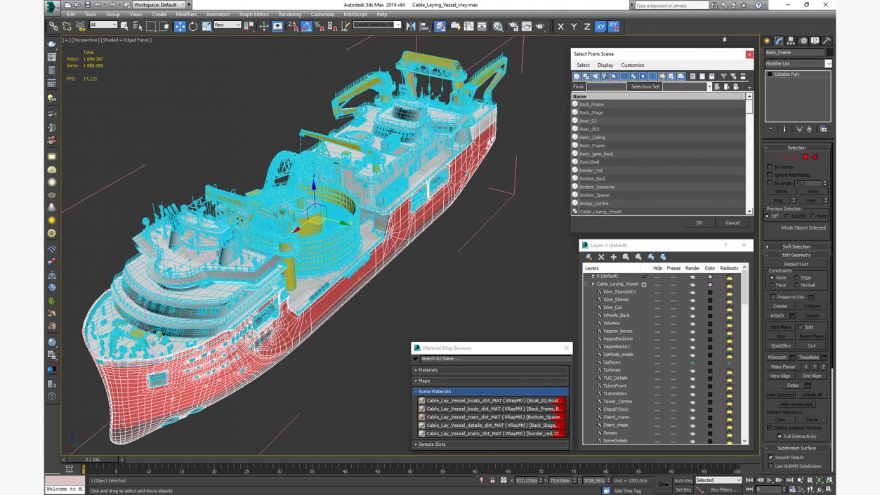 Cable Laying Vessel 3D model