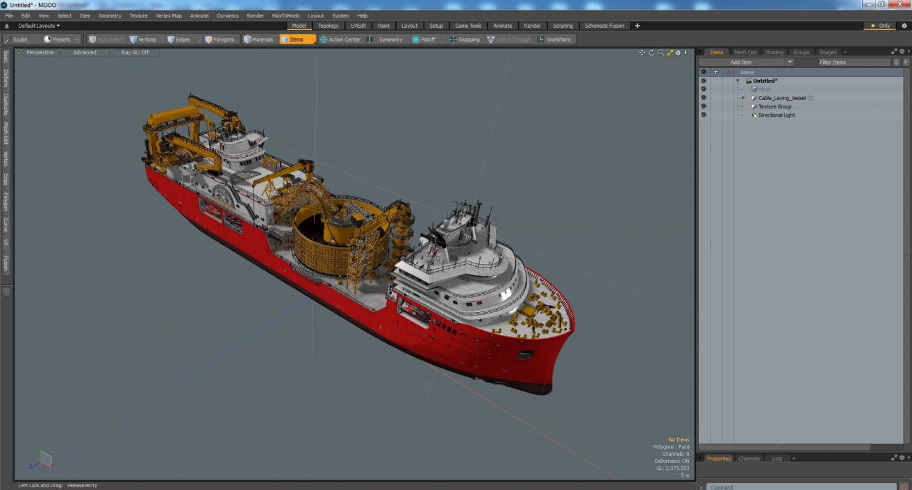 Cable Laying Vessel 3D model