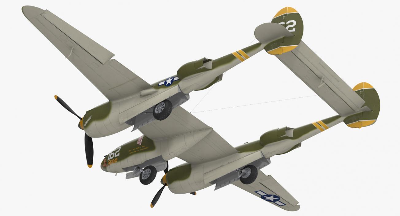 Lockheed P-38 Lightning US WWII Fighter 3D model