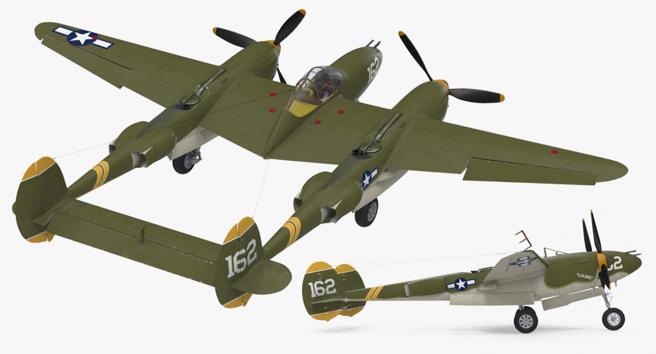 Lockheed P-38 Lightning US WWII Fighter 3D model