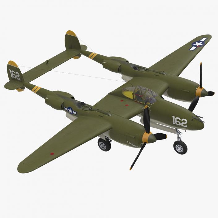 Lockheed P-38 Lightning US WWII Fighter 3D model