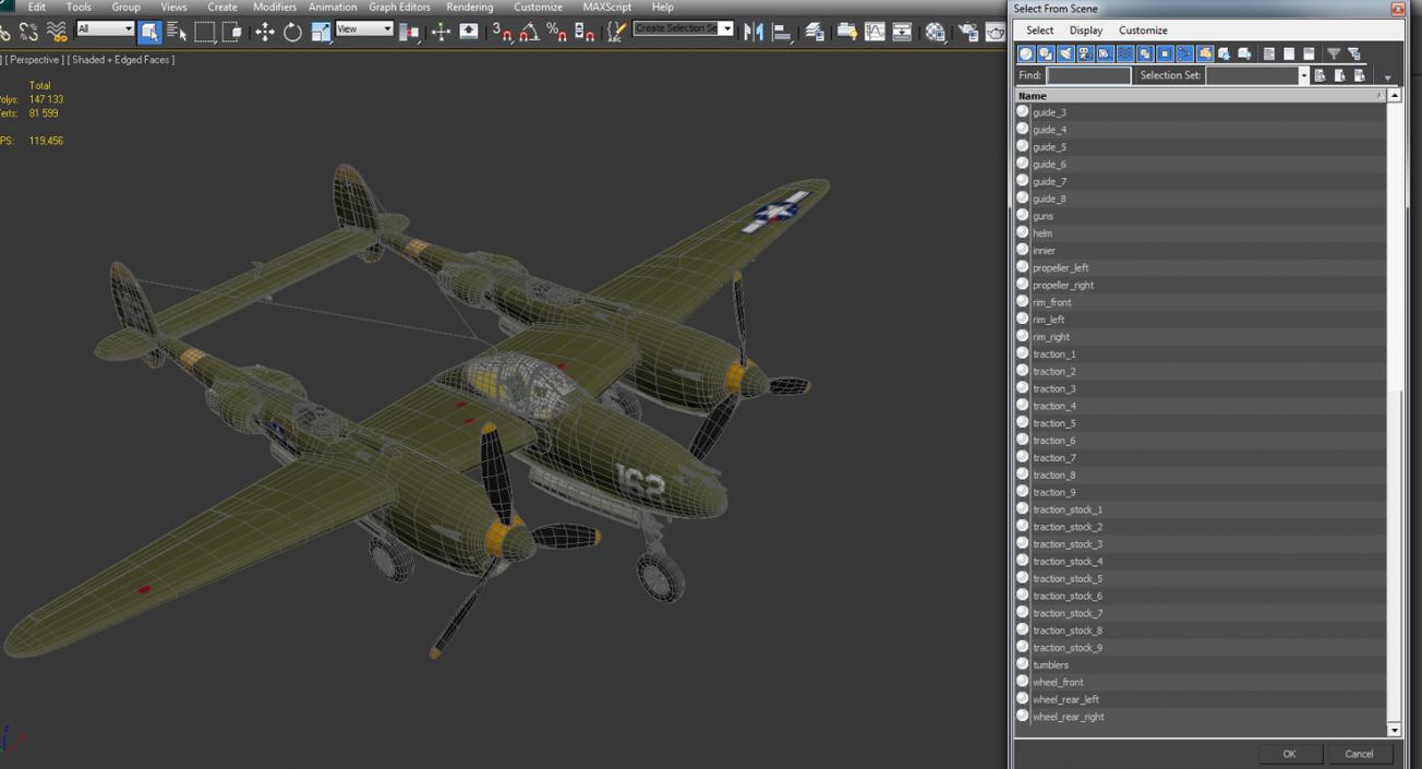 Lockheed P-38 Lightning US WWII Fighter 3D model