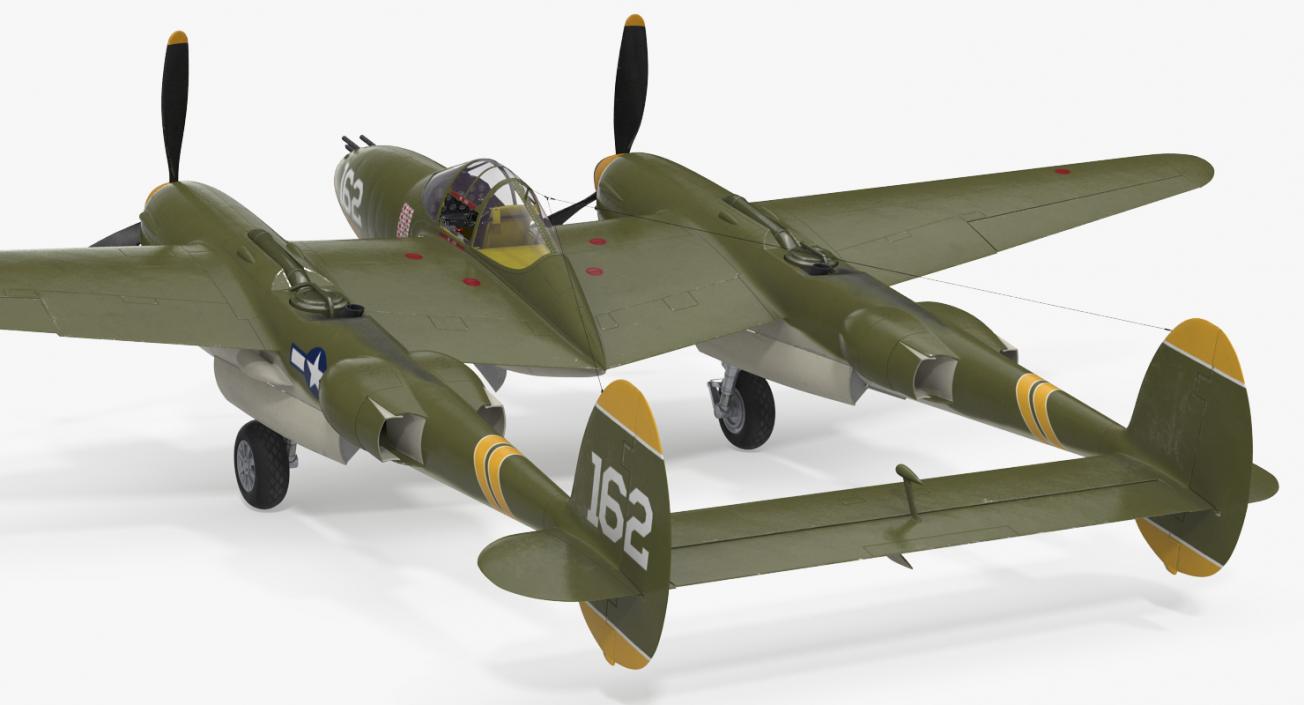 Lockheed P-38 Lightning US WWII Fighter 3D model