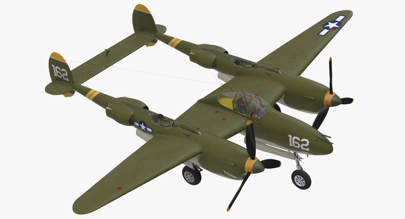 Lockheed P-38 Lightning US WWII Fighter 3D model