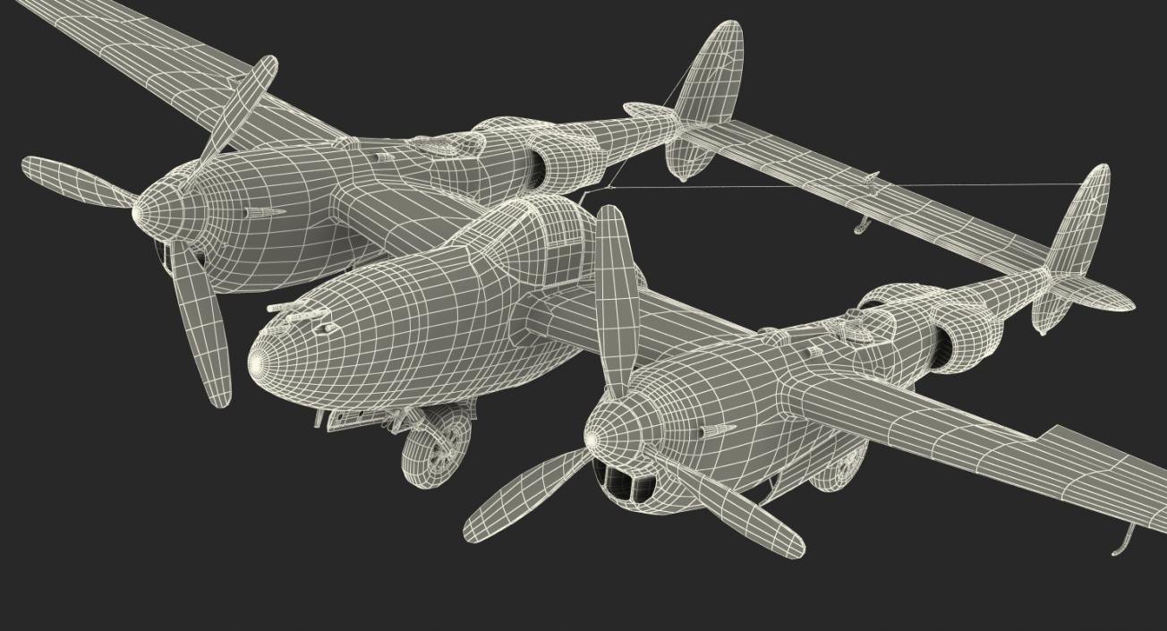 Lockheed P-38 Lightning US WWII Fighter 3D model