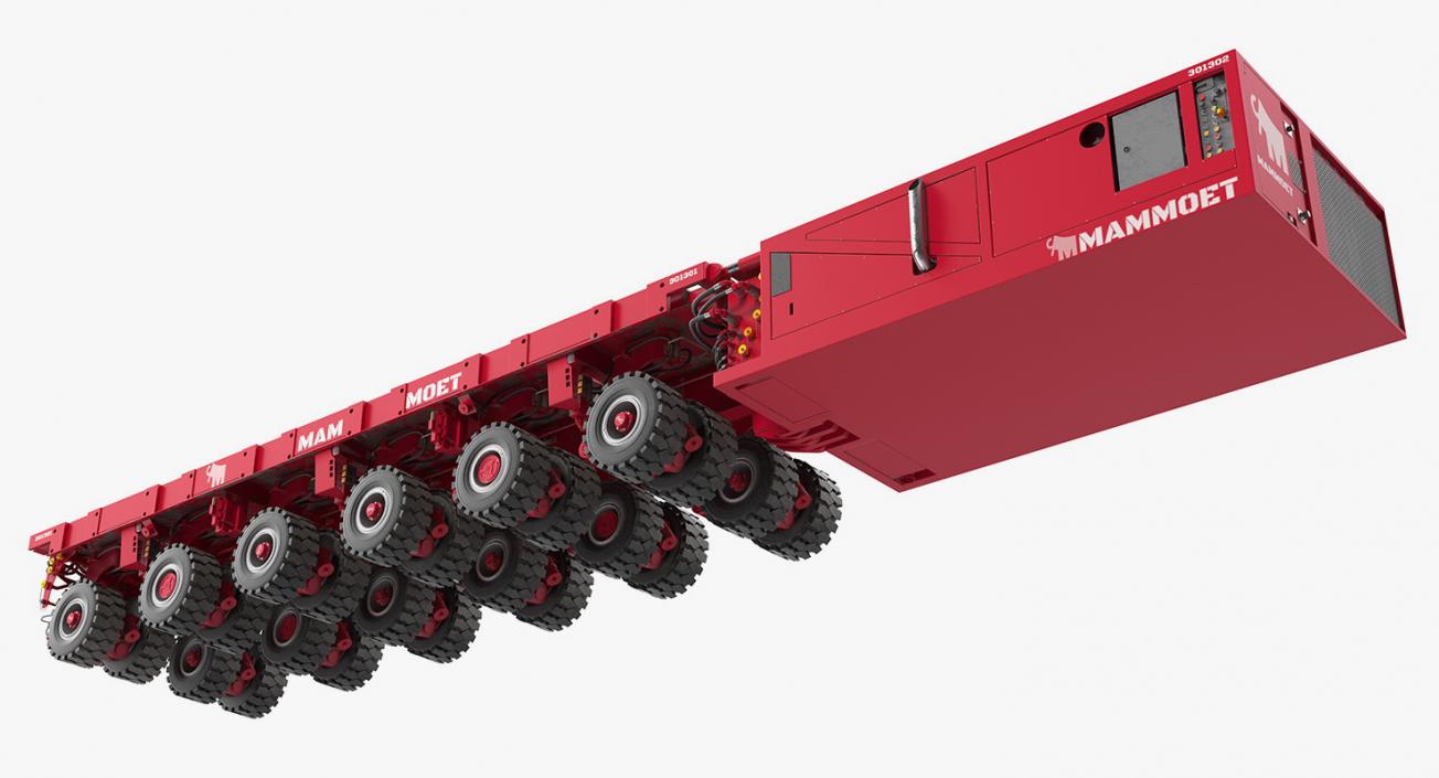 Self-Propelled Modular Transporter Mammoet Rigged 3D model