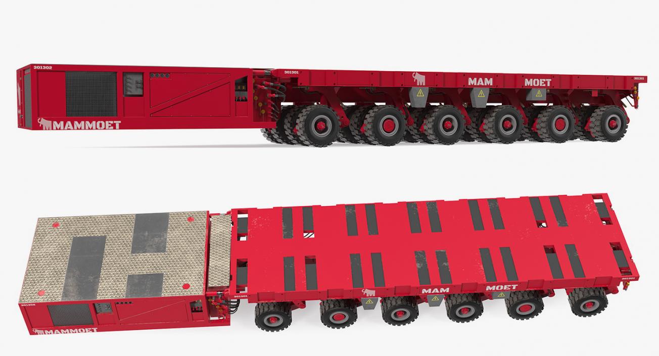 Self-Propelled Modular Transporter Mammoet Rigged 3D model