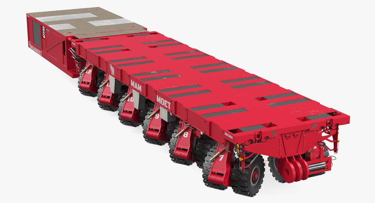 Self-Propelled Modular Transporter Mammoet Rigged 3D model