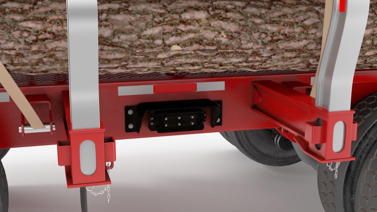 Freightliner Truck with Logging Trailer 3D model