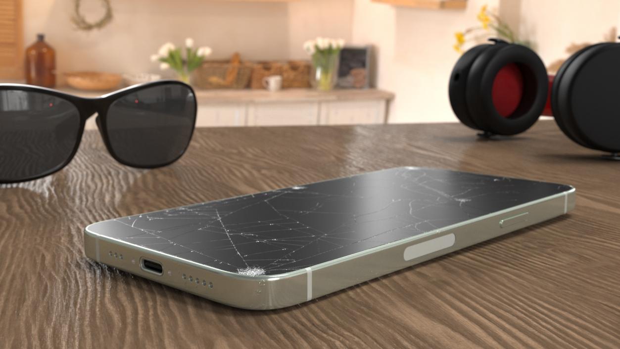 3D Damaged IPhone 15 Collection model