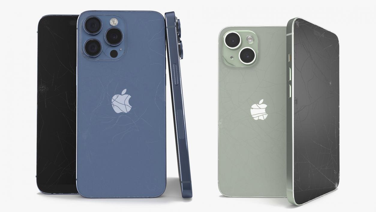 3D Damaged IPhone 15 Collection model