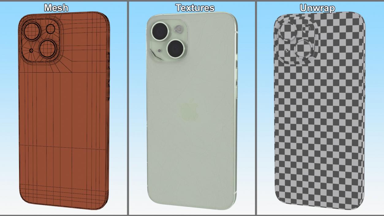 3D Damaged IPhone 15 Collection model