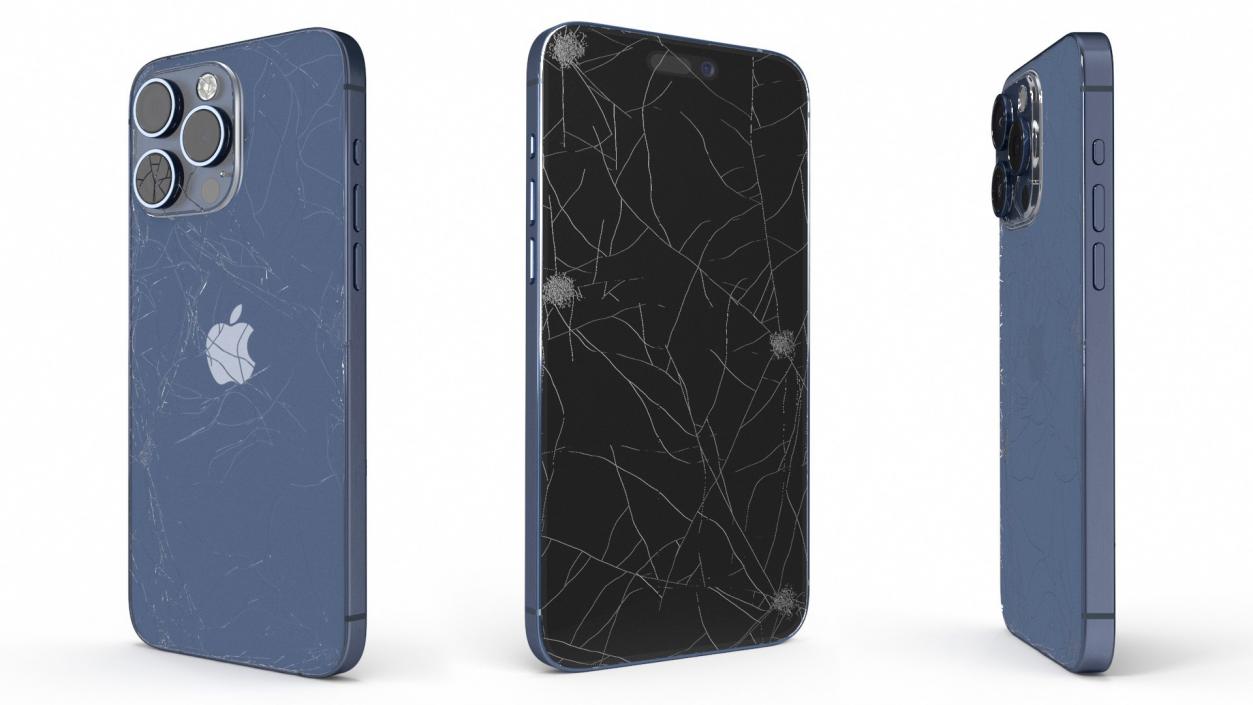 3D Damaged IPhone 15 Collection model