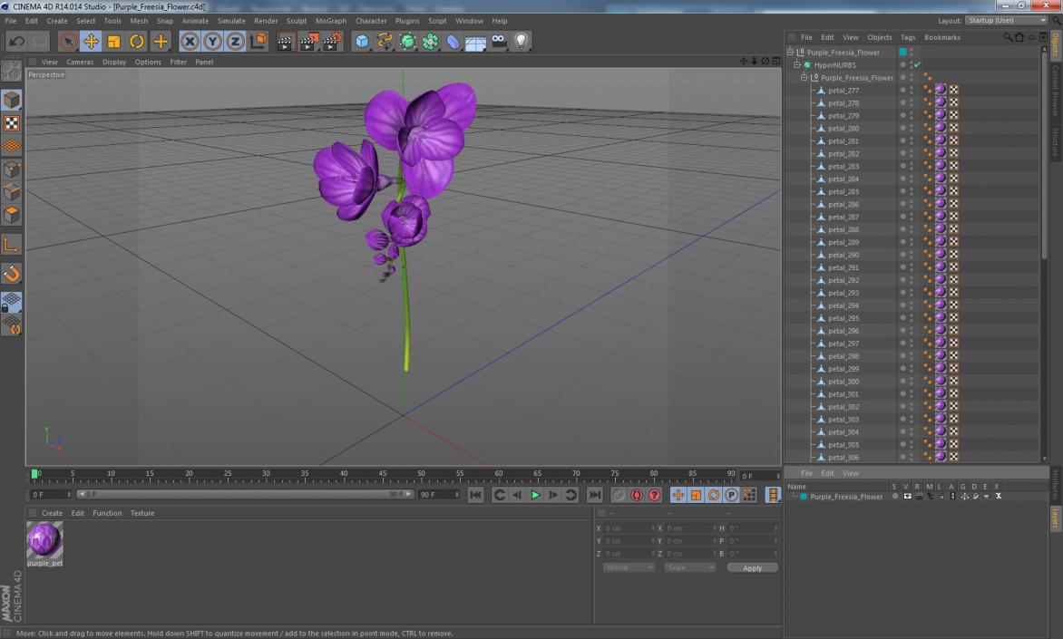 3D Purple Freesia Flower