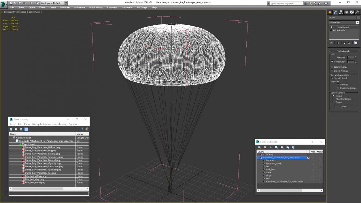 3D Parachute Attachment for Paratrooper