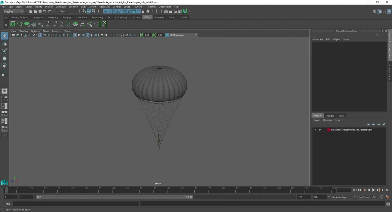 3D Parachute Attachment for Paratrooper