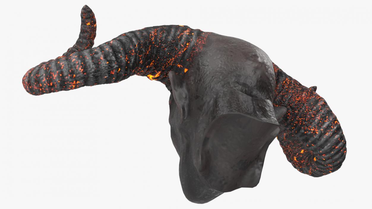 3D Demon Head with Horns