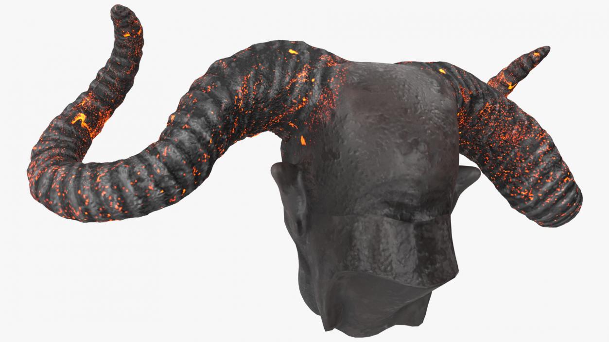 3D Demon Head with Horns