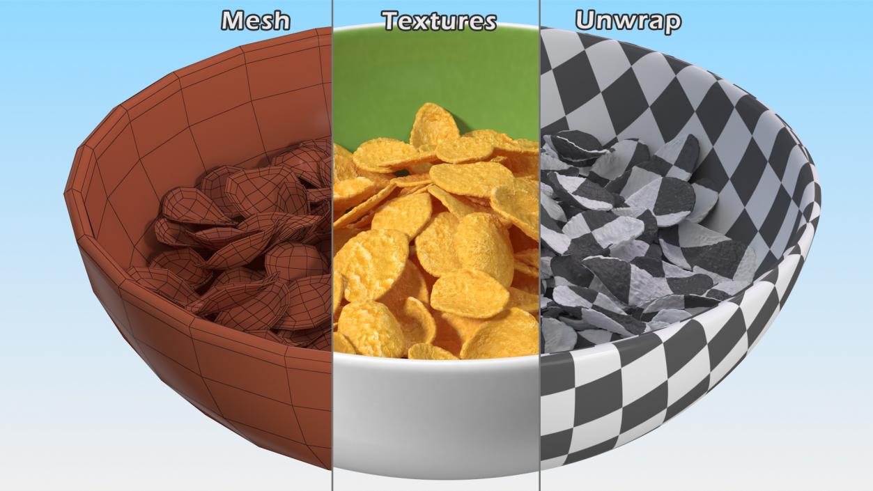 3D Bowl of Breakfast Cereals Collection 2 model