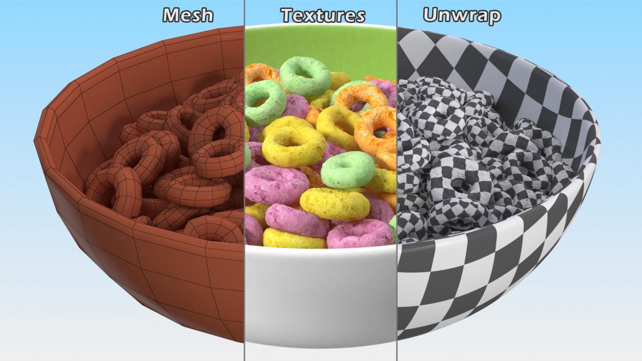 3D Bowl of Breakfast Cereals Collection 2 model