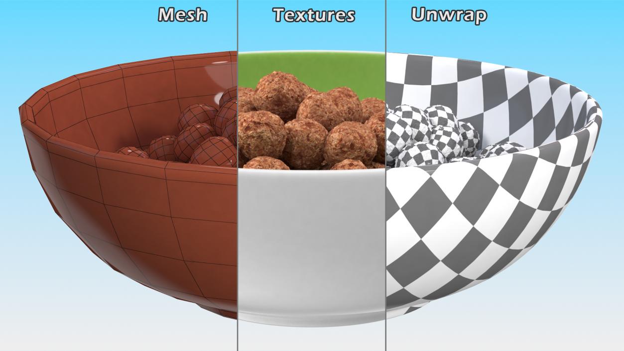 3D Bowl of Breakfast Cereals Collection 2 model