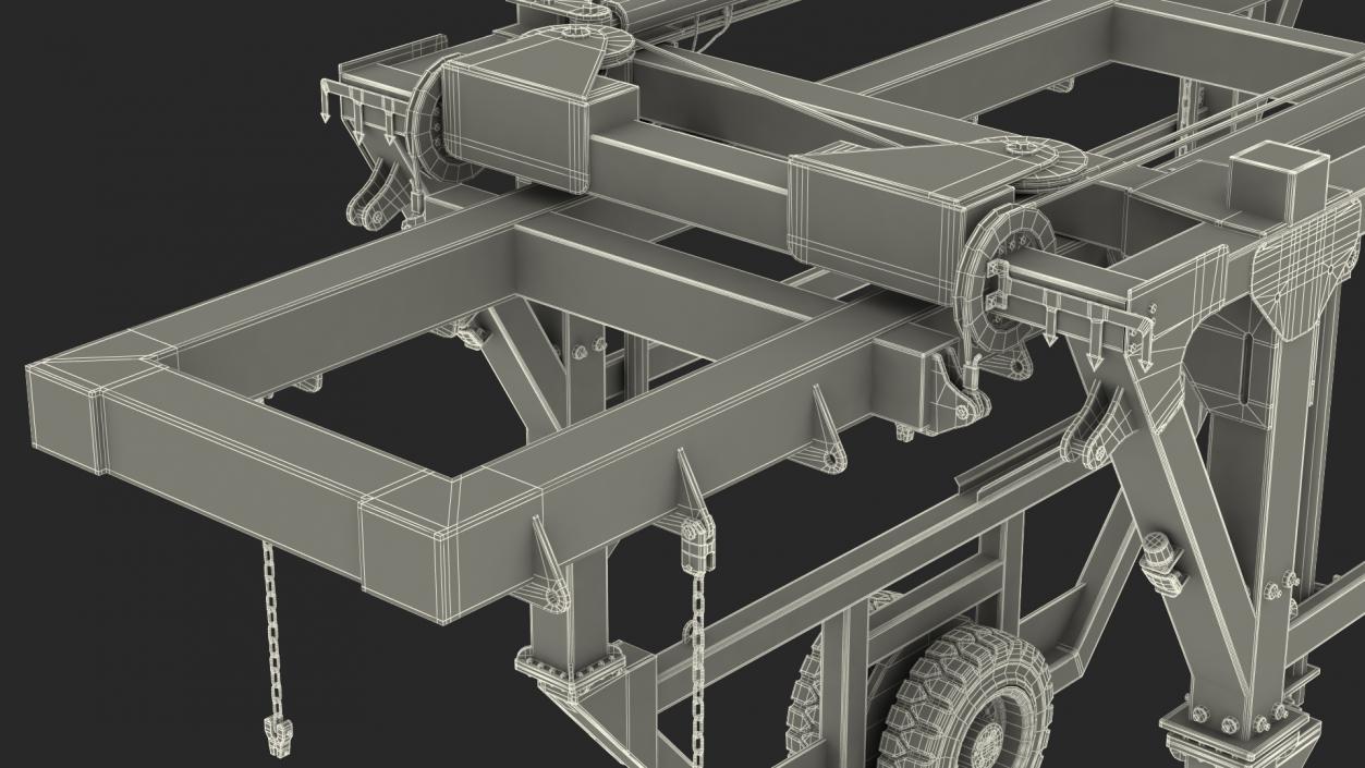 Straddle Carrier Combilift SC Dirty Rigged 3D