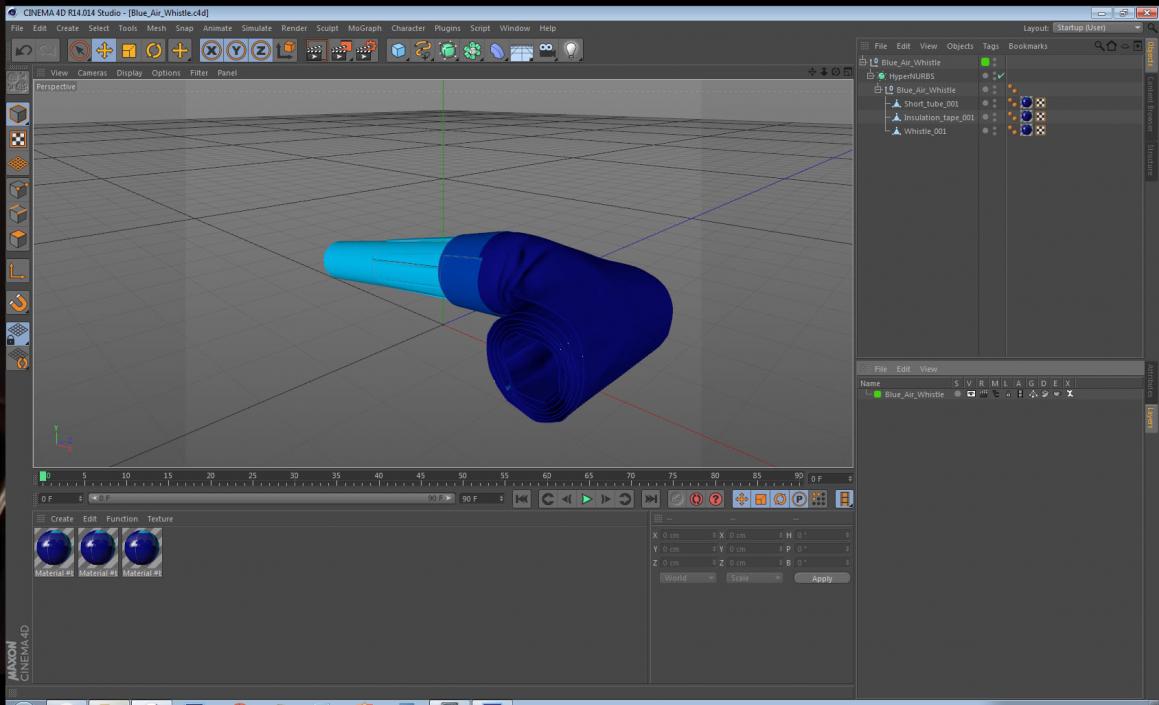 3D Blue Air Whistle