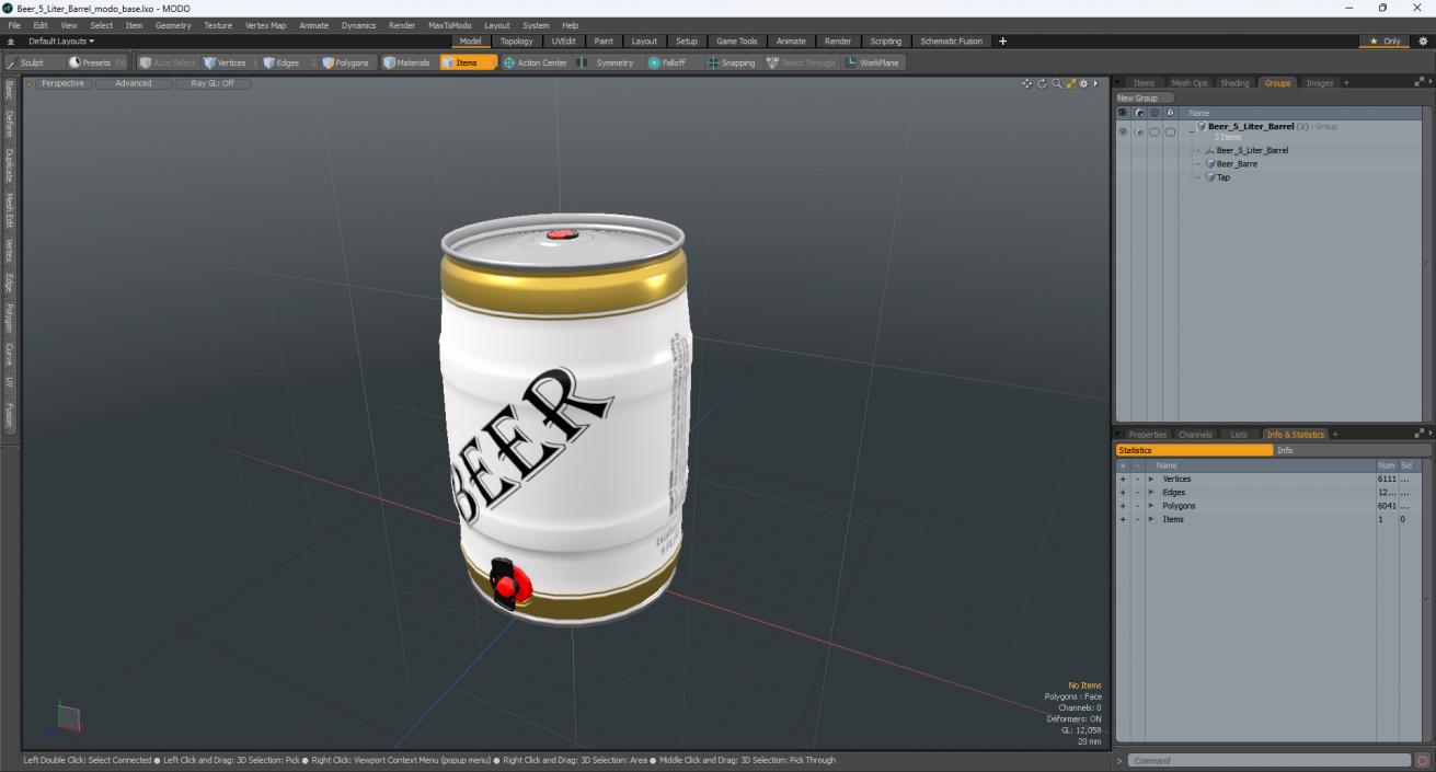 3D Beer 5 Liter Barrel 2