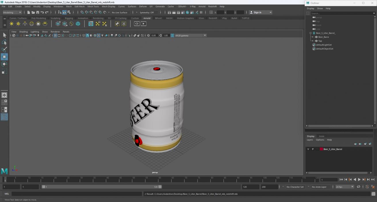 3D Beer 5 Liter Barrel 2