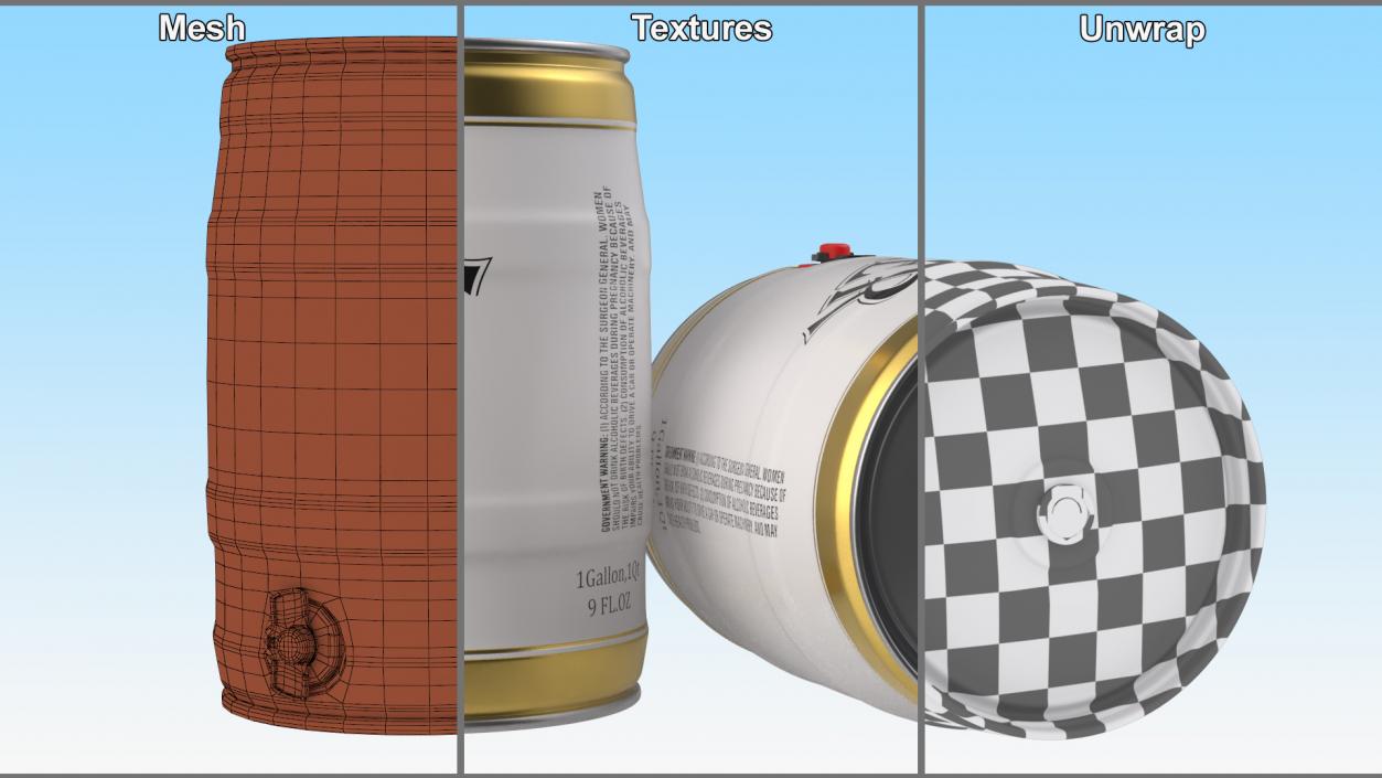 3D Beer 5 Liter Barrel 2