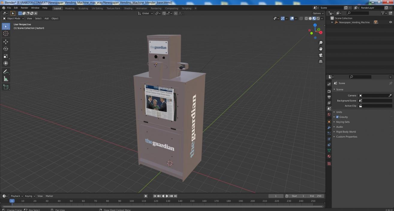 3D model Newspaper Vending Machine