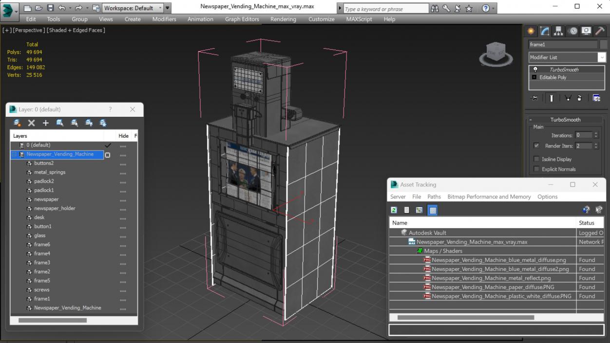 3D model Newspaper Vending Machine