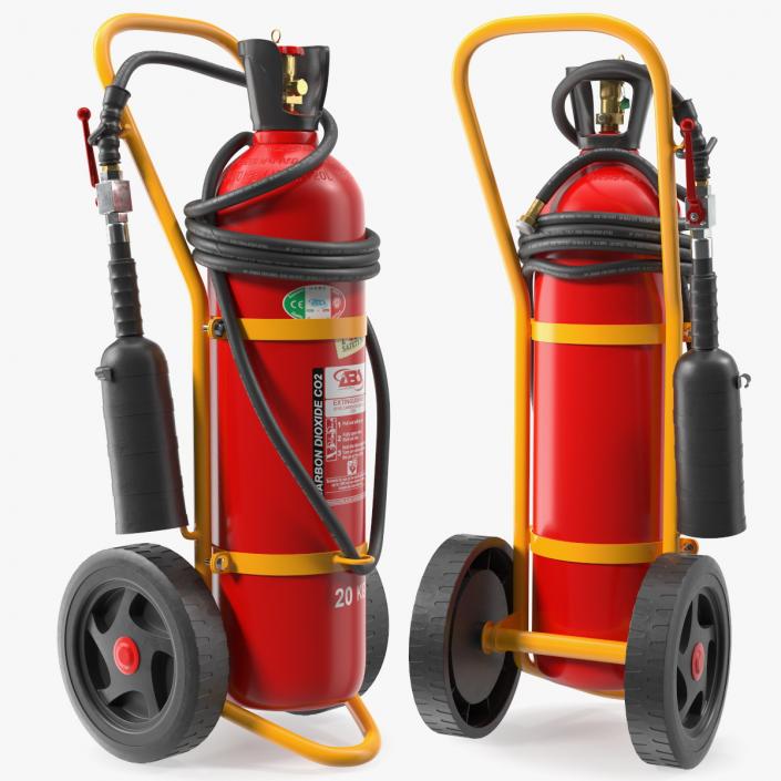 ABS SRL CO2 Wheeled Fire Extinguisher 20Kg 3D