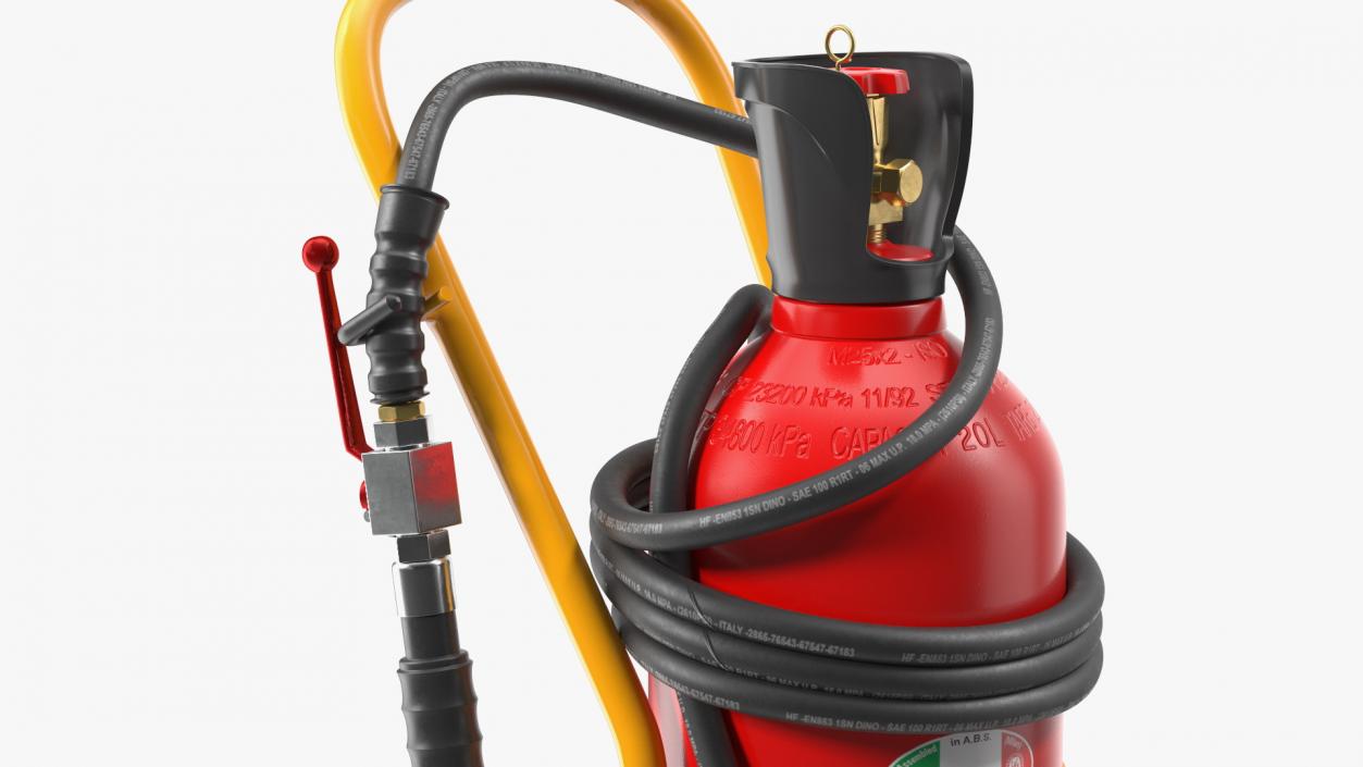 ABS SRL CO2 Wheeled Fire Extinguisher 20Kg 3D