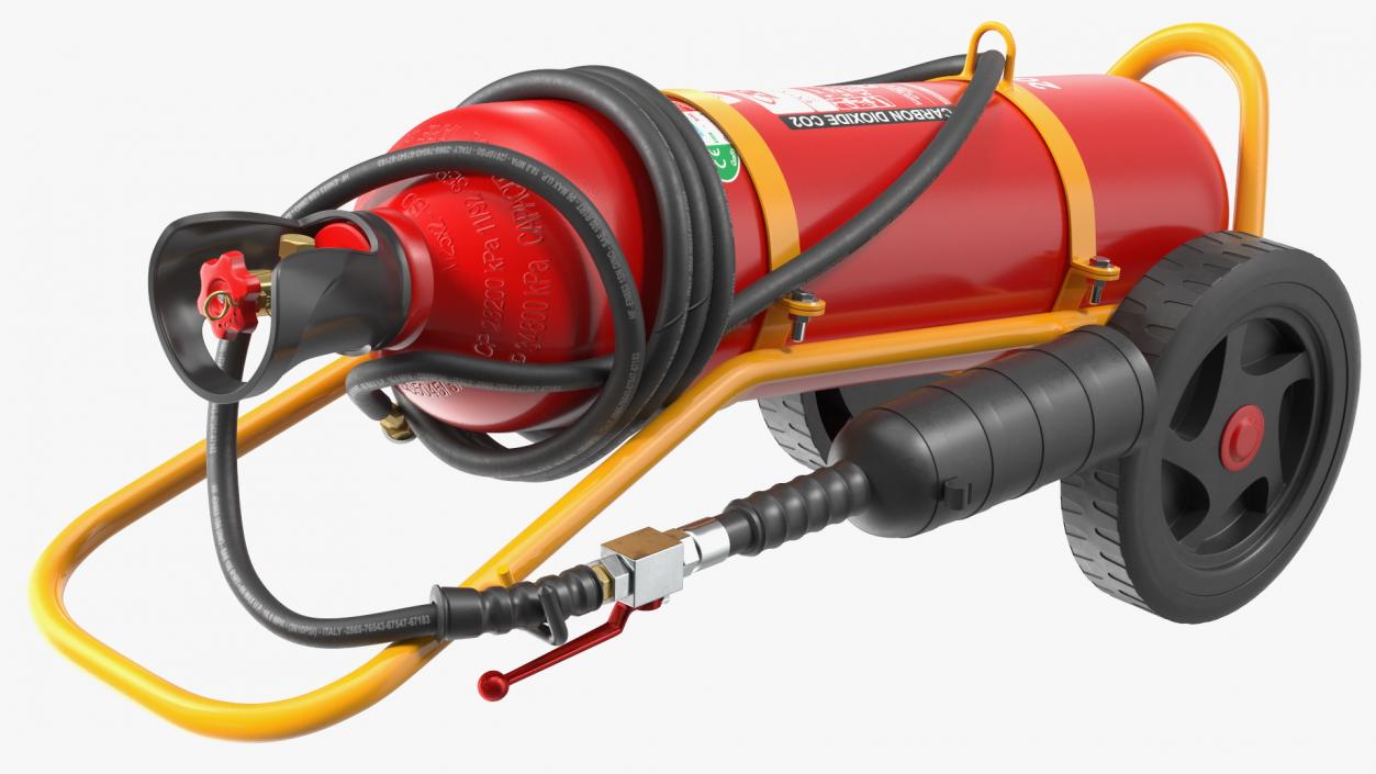 ABS SRL CO2 Wheeled Fire Extinguisher 20Kg 3D