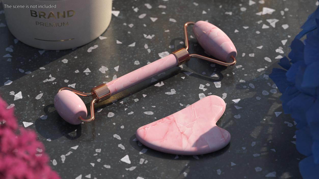 3D model Gua Sha Face Sculpting Tools Rose Quartz