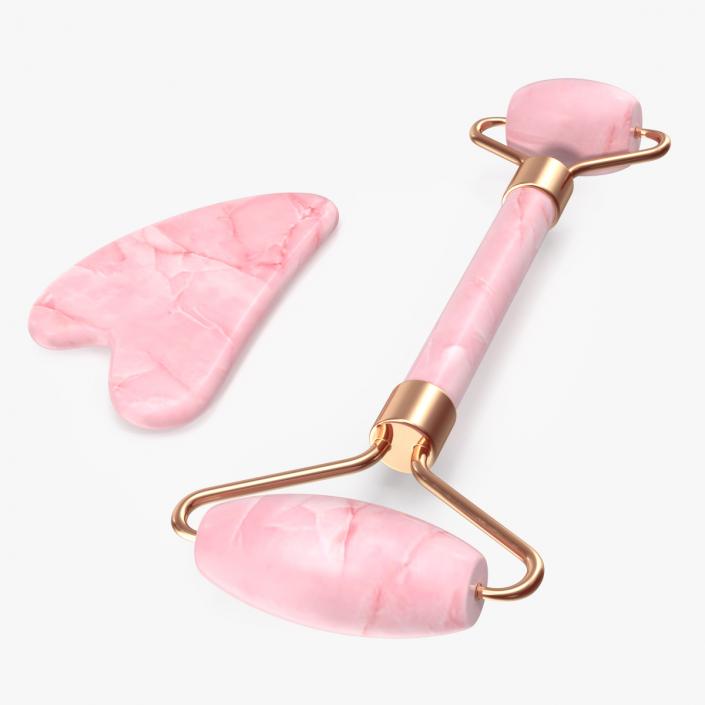 3D model Gua Sha Face Sculpting Tools Rose Quartz