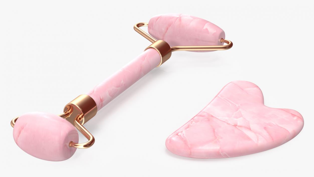 3D model Gua Sha Face Sculpting Tools Rose Quartz