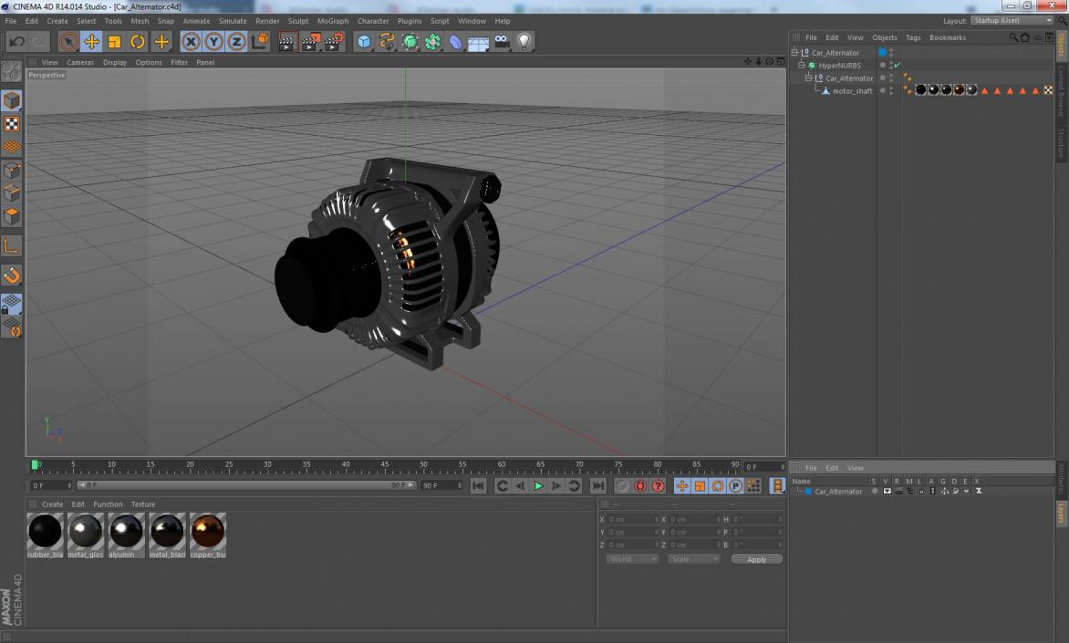 Car Alternator 3D model