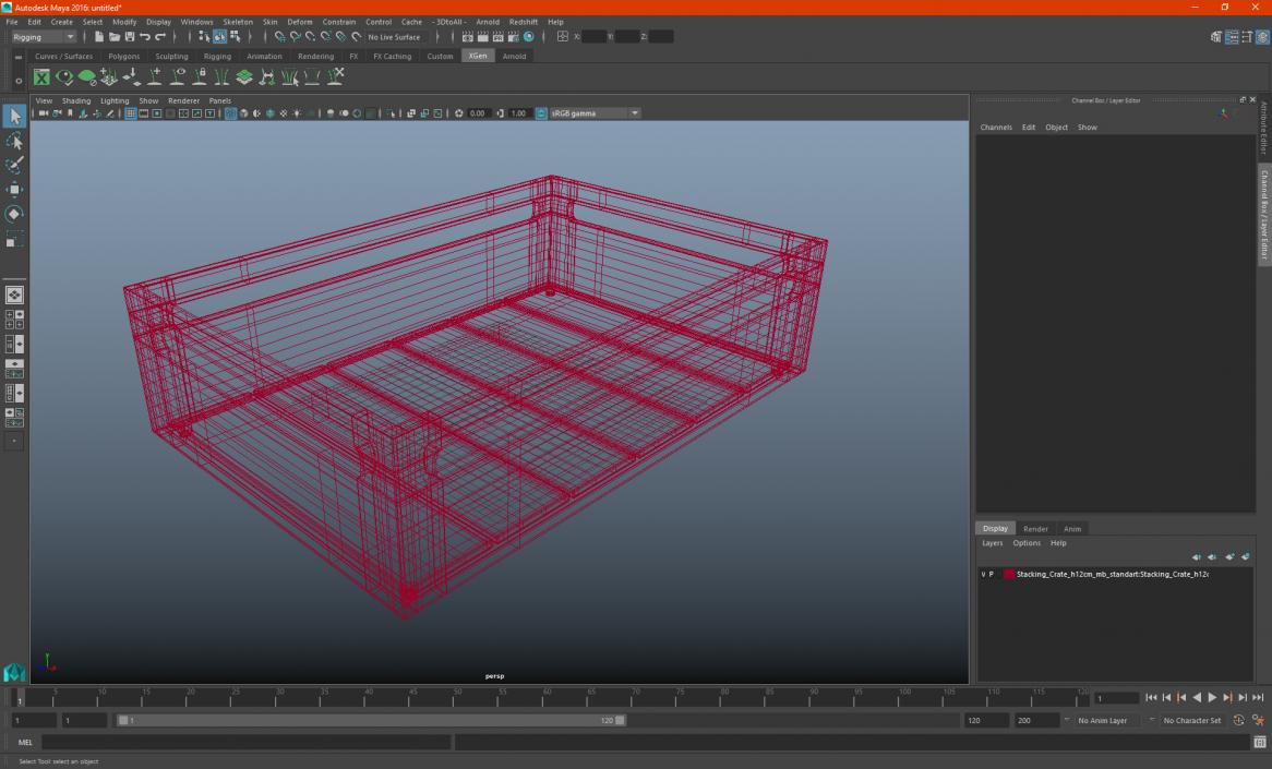 3D model Stacking Crate h12cm