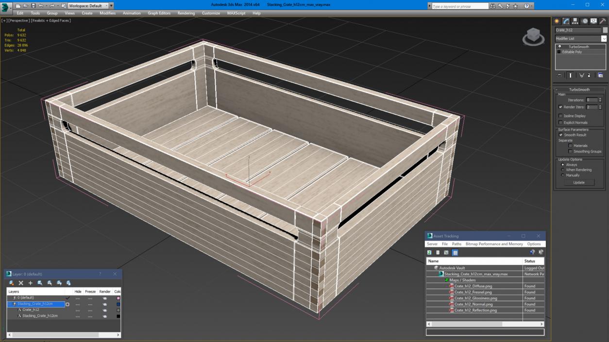 3D model Stacking Crate h12cm