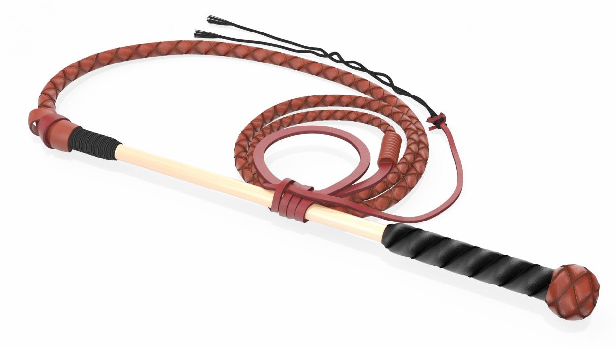 Leather Whip Braided Brown Rigged for Maya 2 3D model