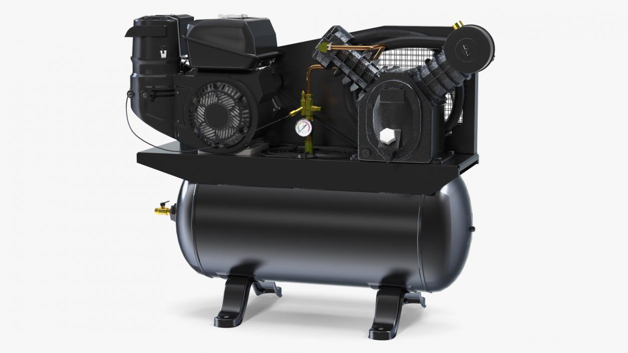 3D model Stationary Electric Air Compressor Black