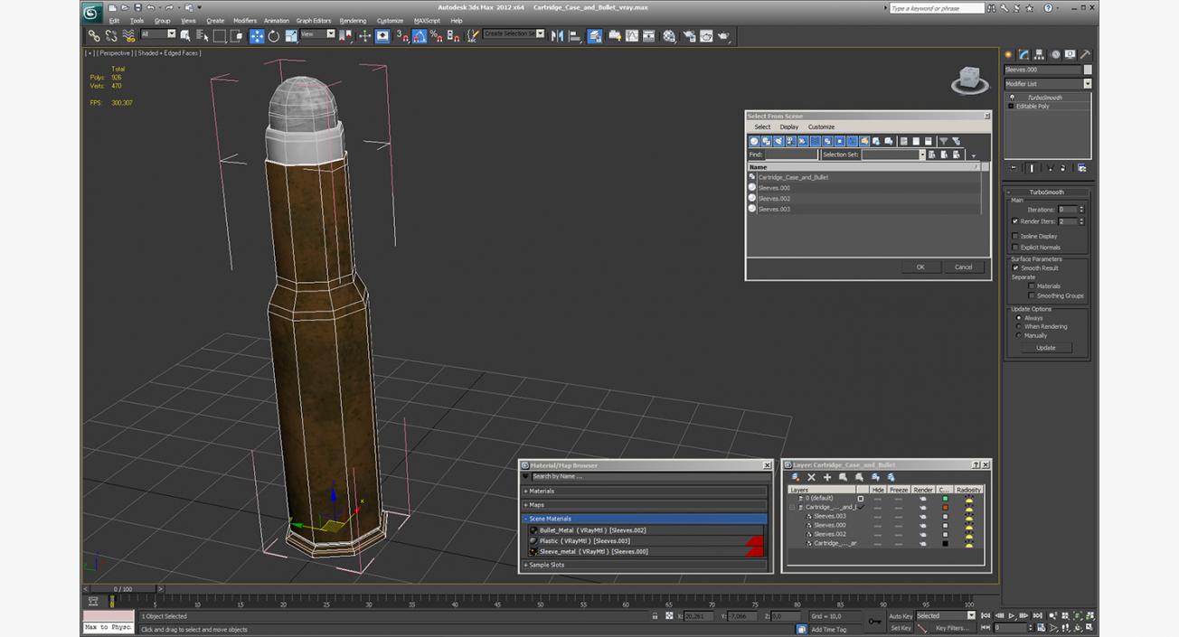 3D model Cartridge Case and Bullet