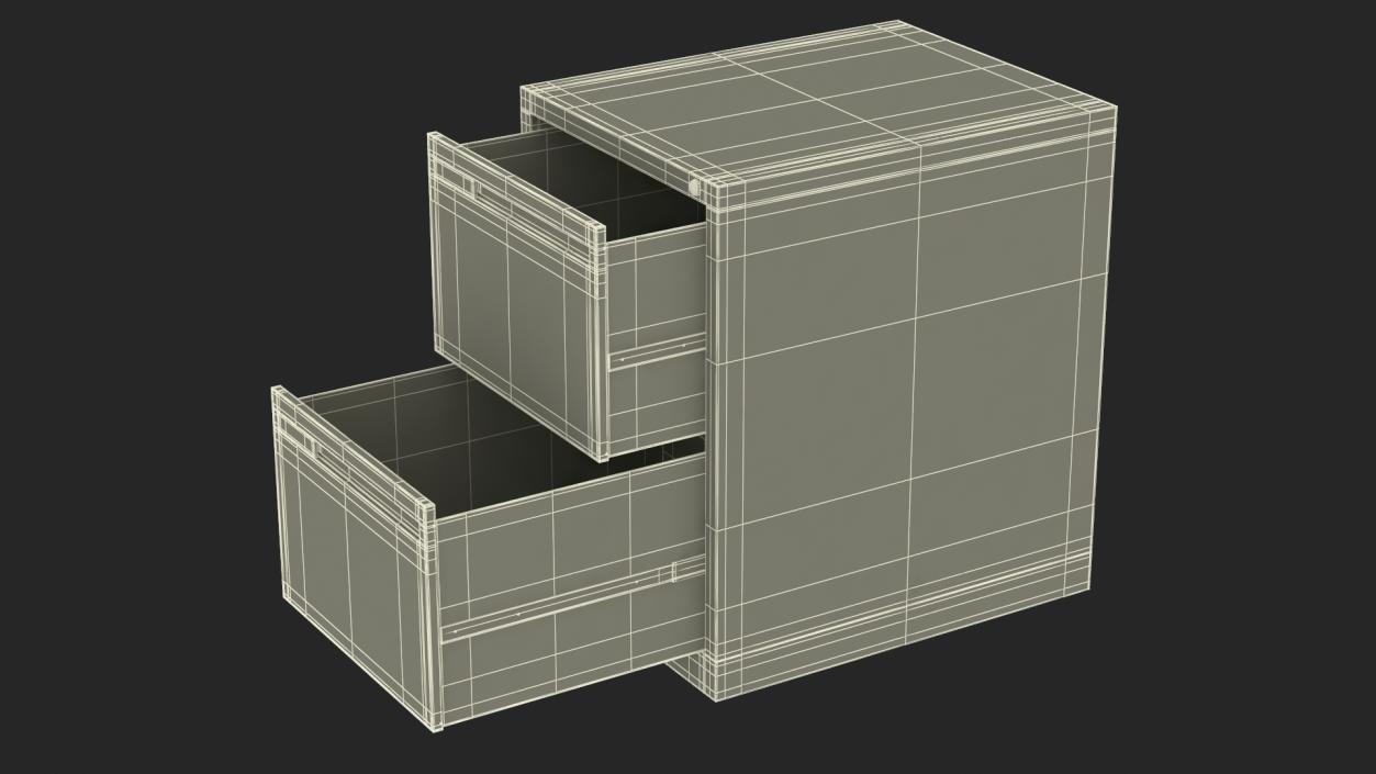 3D model Filing Cabinet 2 Drawer Blue 2