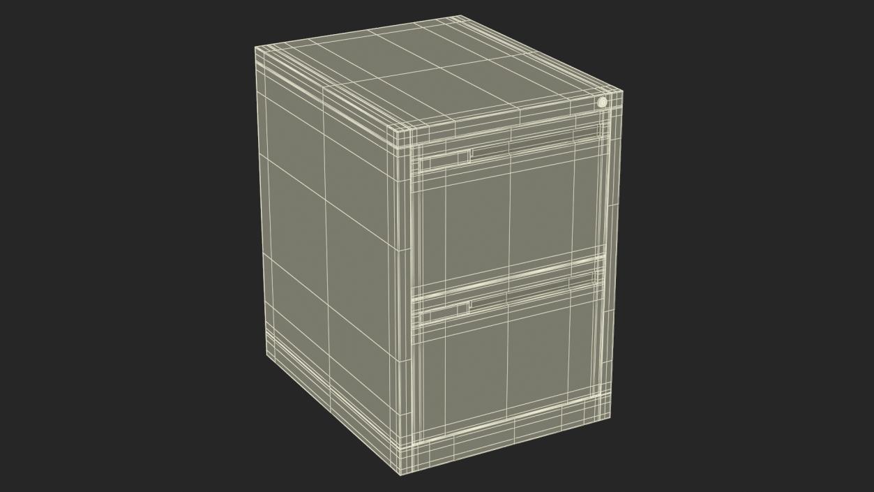 3D model Filing Cabinet 2 Drawer Blue 2